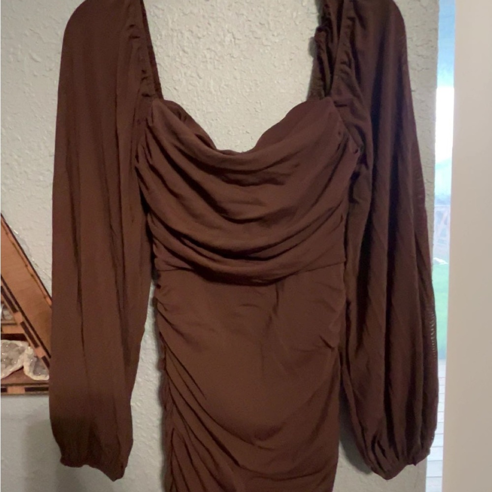 Elegant Brown Women's Dress
